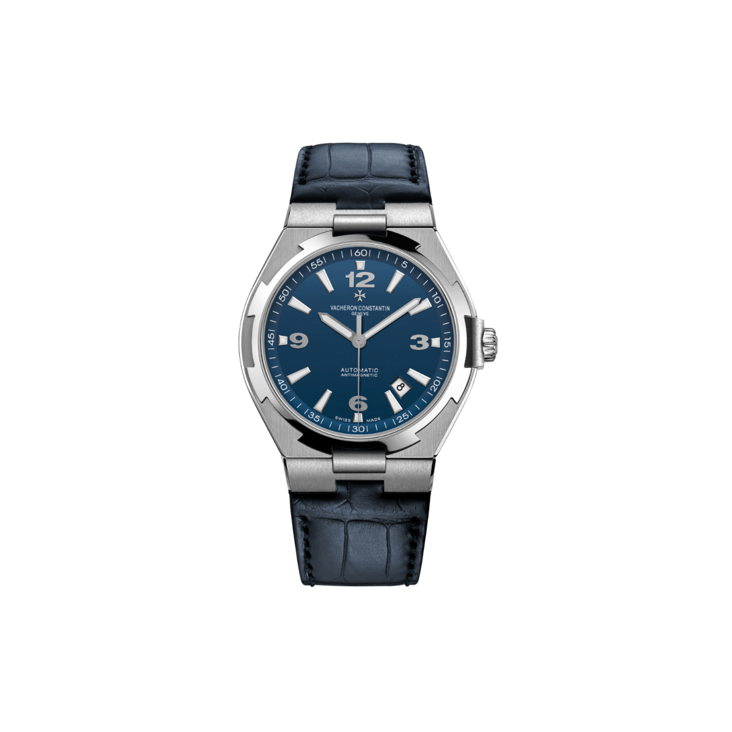 VACHERON CONSTANTIN OVERSEAS STAINLESS STEEL BLUE DIAL 42MM WATCH 47040/000A-9008